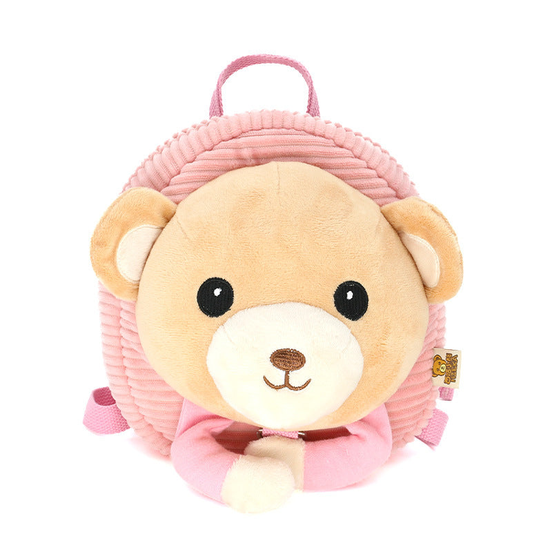 Cartoon Anti-Lost Toddler Backpack Plush Kids Mini School Bag – Cute Bear (with Safety Leash)