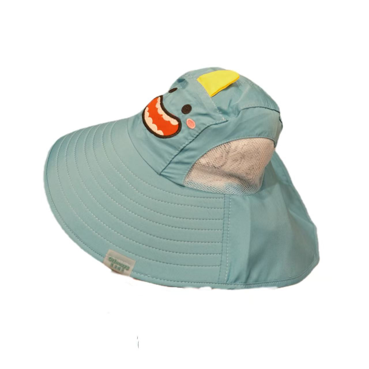 Kids Summer Sun Hat – Wide Brim UV Protection(Blue with Whistle)