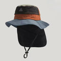 UV Protection Hat with Neck Flap, Baby Fisherman Hat (Blue Brim Triangle Label)