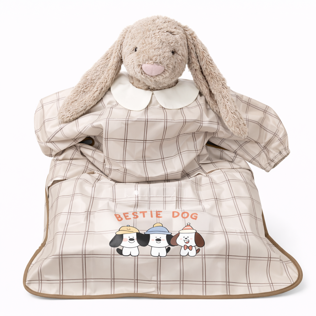 All-in-one waterproof baby feeding bib Beige