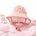 Kids Summer Sun Hat – Wide Brim UV Protection(Pink with Whistle)