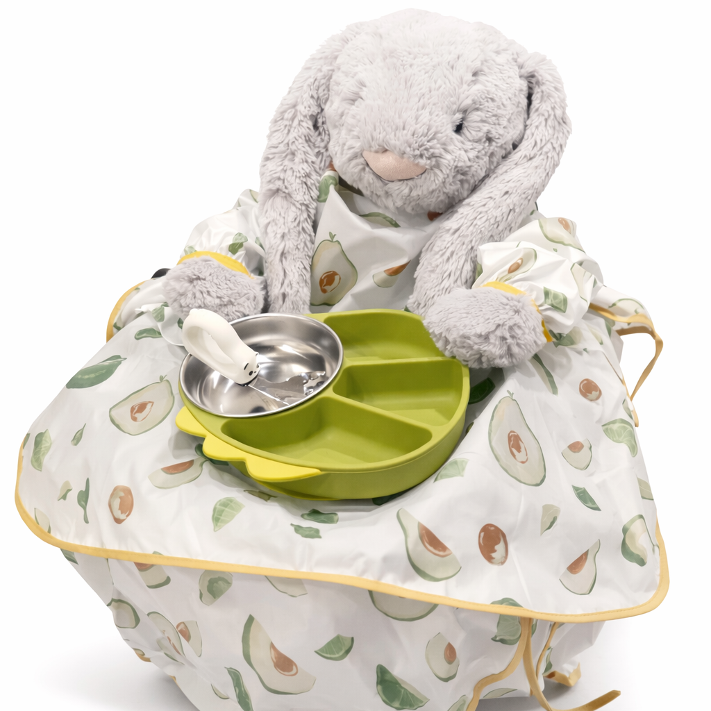 All-in-one waterproof baby feeding bib (Avocado)