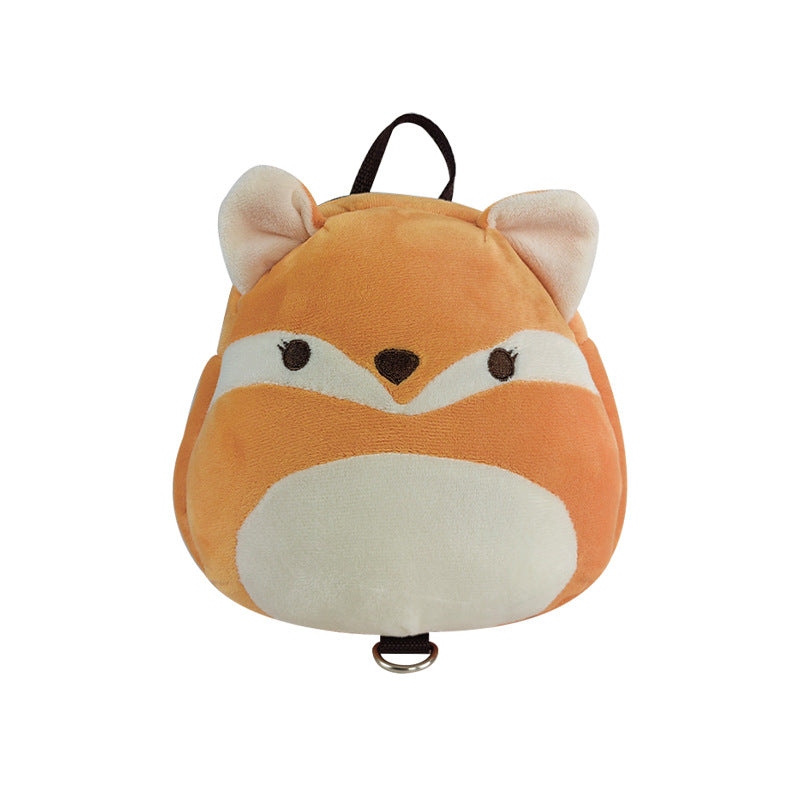 Cartoon Anti-Lost Toddler Backpack Plush Kids Mini School Bag – fox (with Safety Leash)