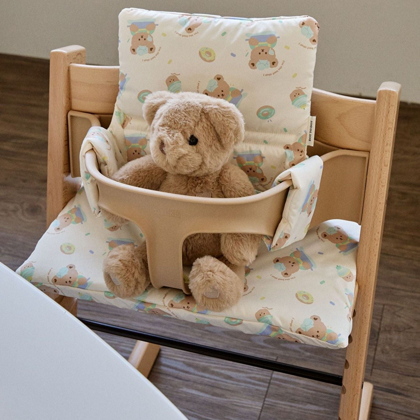 Waterproof Cartoon Baby High Chair Cushion (Donut Bear)