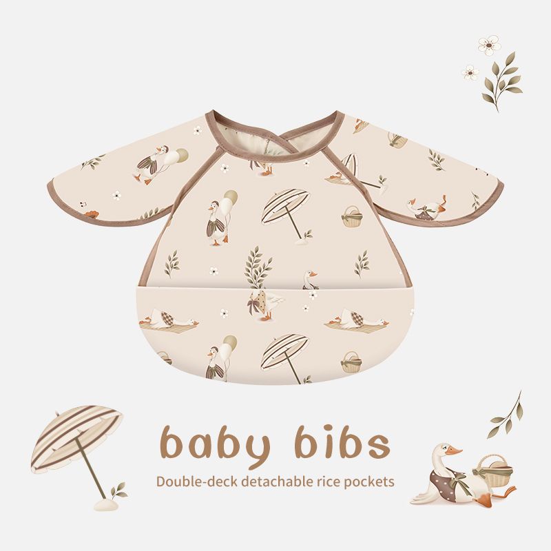 INS Style Baby Waterproof Feeding Smock Toddler Bib Apron (Happy duck)